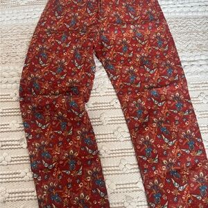 Zara Floral Red Pants